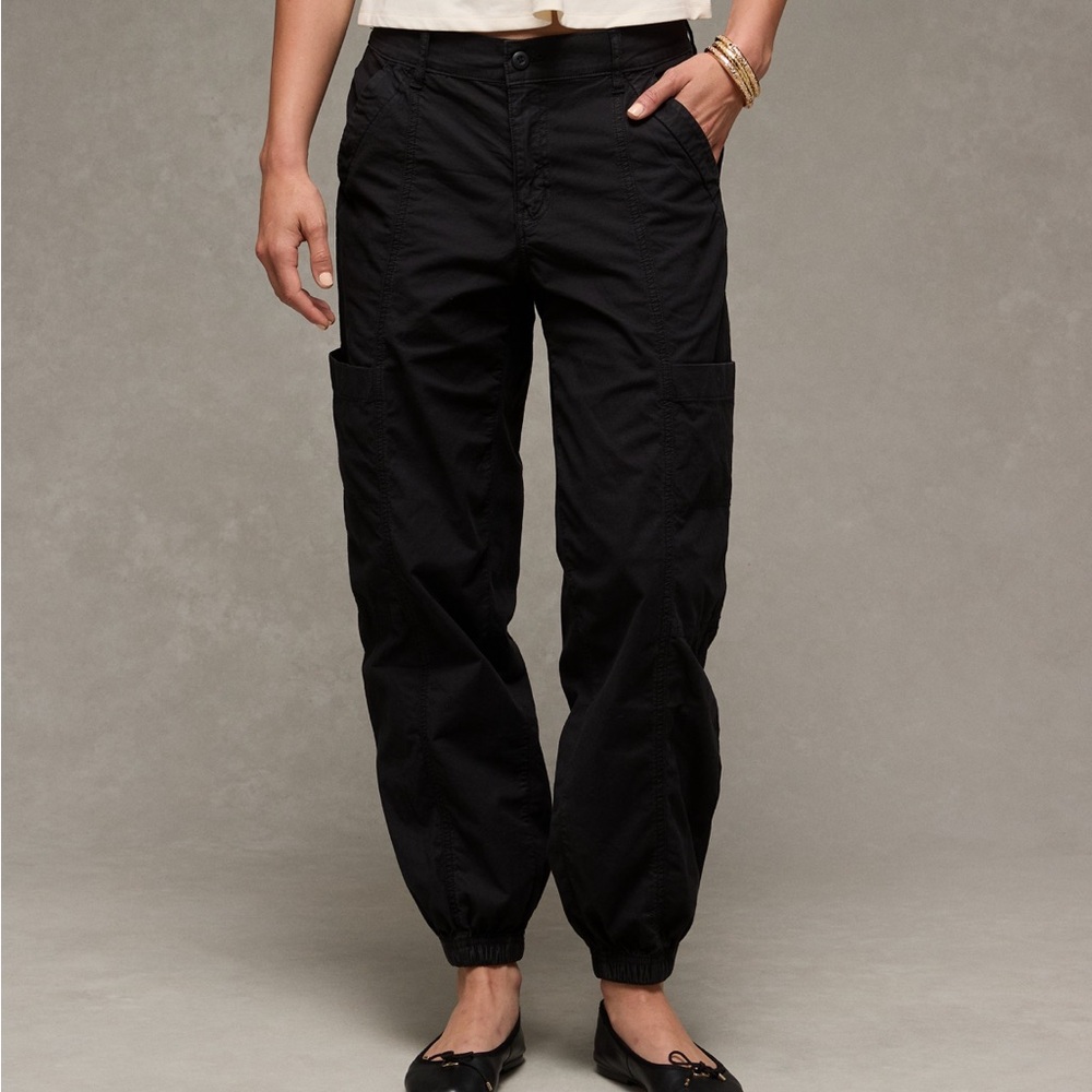 American Eagle Lightweight Charcoal Gray Cargo Pants Relaxed Fit